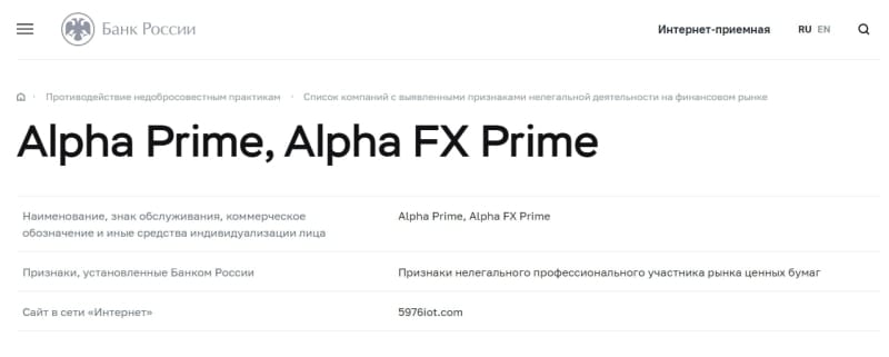 AlphaPrime: отзывы о брокере, как он работает и что предлагает