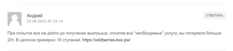 Розыгрыш призов Wildberries — отзывы и проверка