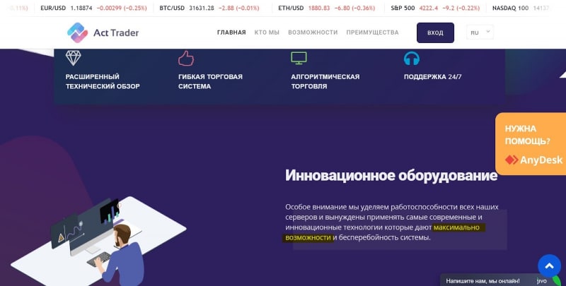 Act Trader отзывы о платформе и обзор торговых предложений