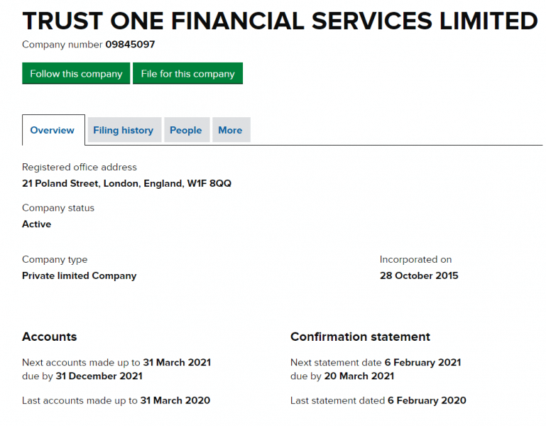 Брокер Trust One Financial Services Limited (TOFS LTD): обзор торговых условий и отзывы клиентов