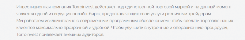 Можно ли заработать с Torroinvest? Детальный обзор компании с отзывами