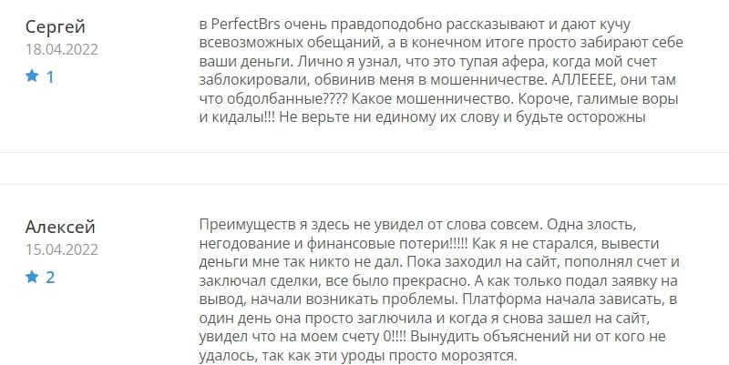 PerfectBrs: отзывы трейдеров и анализ информации