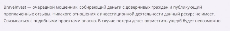 BraveInvest: отзывы инвесторов и обзор предложений