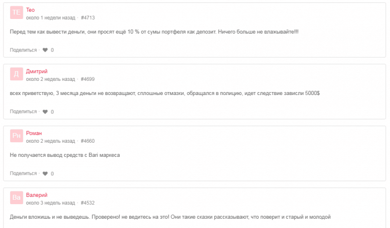 Форекс-брокер Bari Markets: обзор торговых условий и анализ отзывов