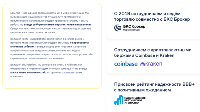 Обзор инвестиционной площадки LTD7: отзывы вкладчиков и условия сотрудничества