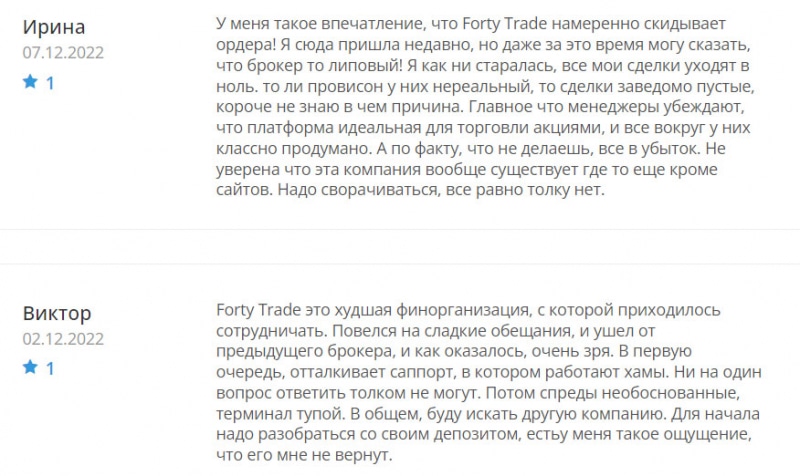 Согласно отзывам, Forty Trade похож на очередного лохотронщика и развод? Отзывы.