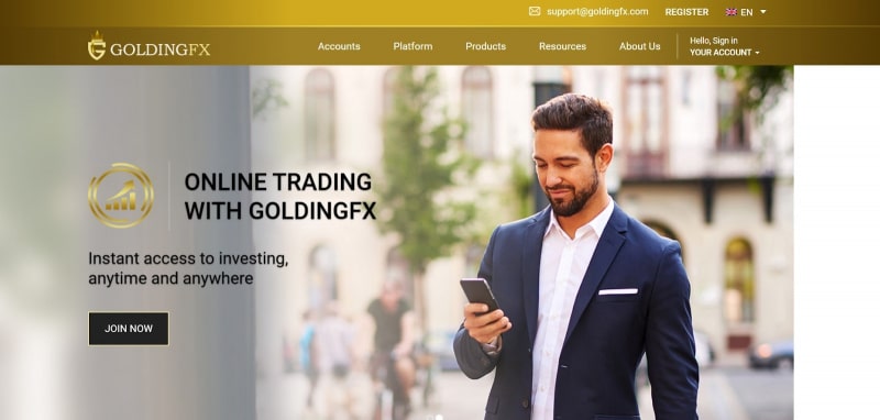 GoldingFX: отзывы о работе с новым брокером и общий обзор информации