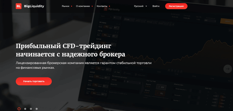 Обзор CFD-брокера Big Liquidity: торговые условия и отзывы трейдеров