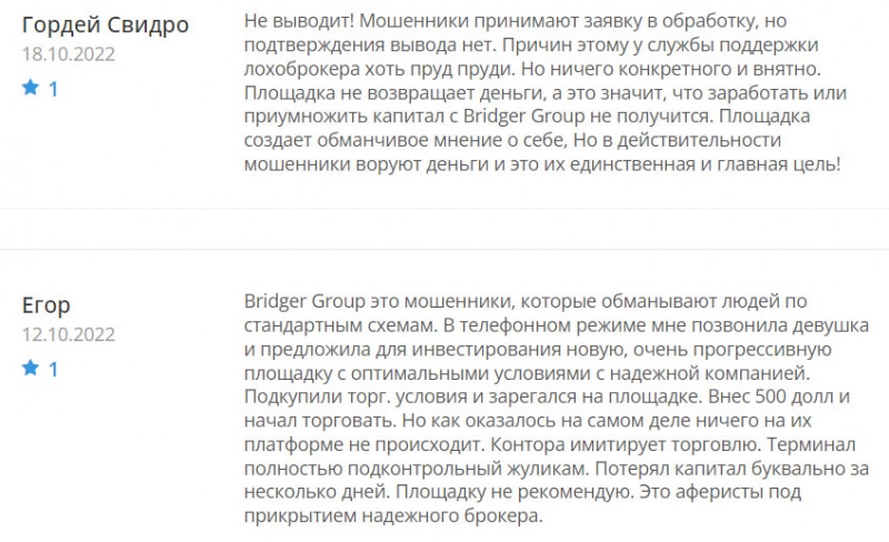 Bridger Group: можно ли сотрудничать с фирмой? Скорее всего опасный лохотрон. Отзывы.