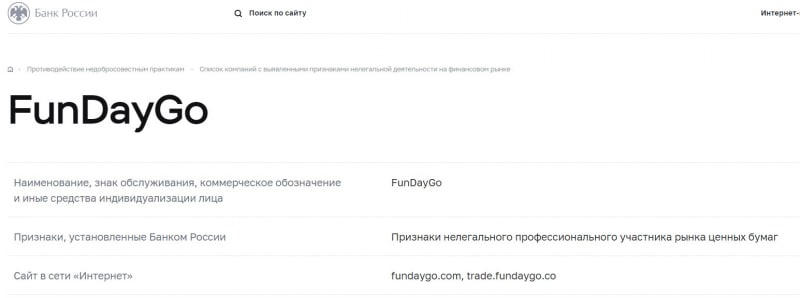 Брокер FunDayGo (fundaygo.com), обзор и отзывы в 2023 году. Как вернуть деньги?