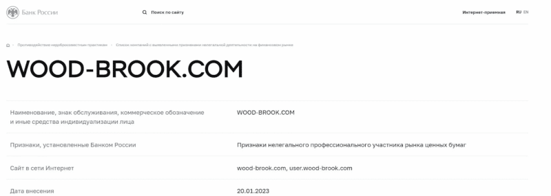 Woodbrook Financial Services (wood-brook.com), обзор и отзывы трейдеров в 2023 году. Как вернуть деньги?