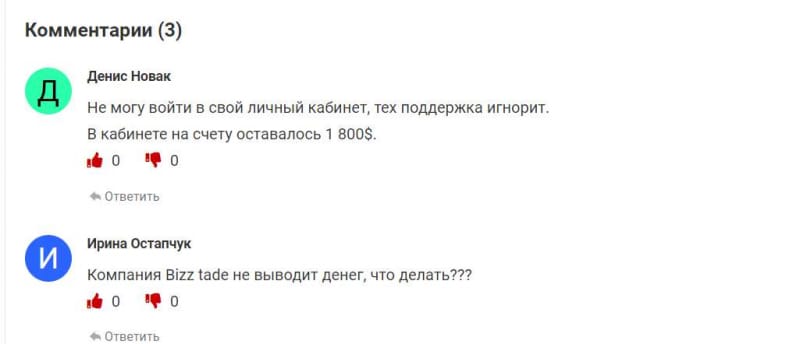 BizzTrade: реальная компания или очередной лохотрон? Не стоит доверять. Можно ли вернуть деньги? Отзывы.