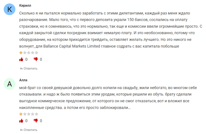 Брокерская платформа Ballance Capital Markets это скорее всего лохотрон и развод. Как вернуть деньги. Отзывы.