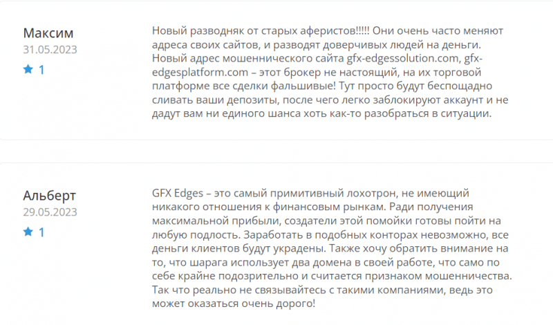 GFX-Edges (gfx-edgessolution.com) обзор и отзывы о брокере в 2023 году. Как вернуть деньги на карту?