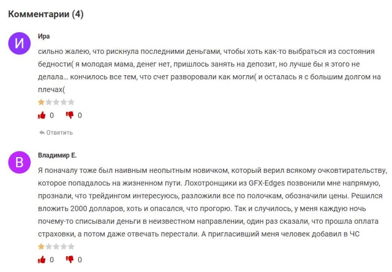 Обзор торговой платформы GFX Edges — точно лохотрон и развод. Можно ли вернуть деньги? Отзывы.