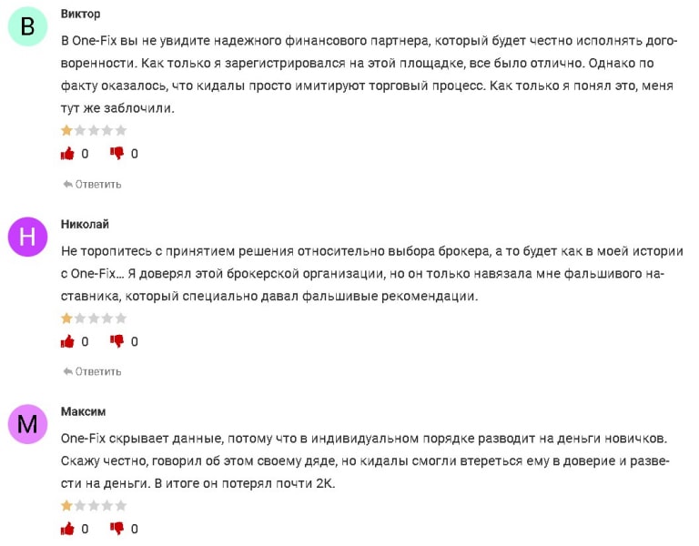 One-Fix (Ван Фикс): обзор работы компании и отзывы трейдеров. Как вывести деньги?