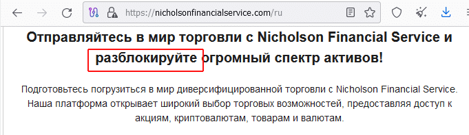 Отзывы о брокере Nicholson Financial Service (Николсон Финансиал Сервис), обзор мошеннического сервиса и его связей. Как вернуть деньги?