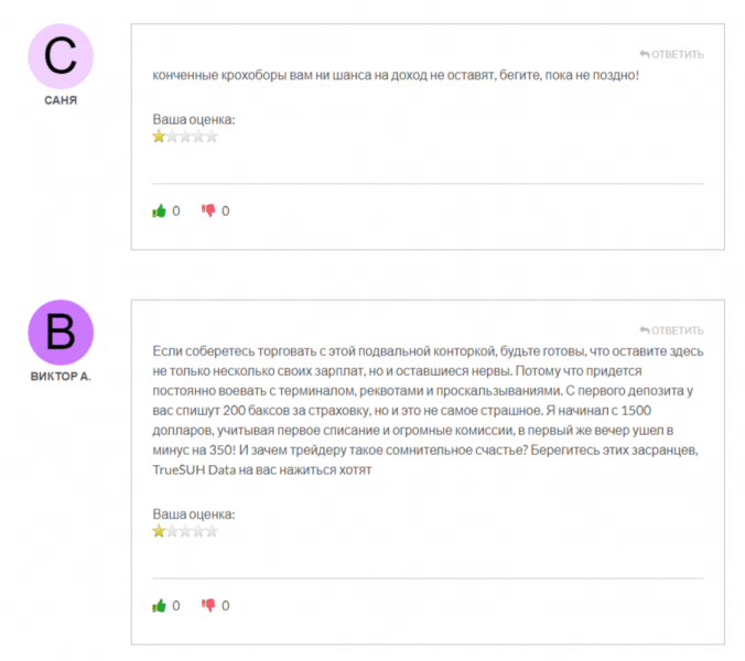 Брокер TrueSUH Data (truesuhd.com), обзор скам-проекта, отзывы 2023. Как вернуть средства?