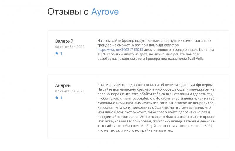 Ayrove — Почему мы не рекомендуем сотрудничество!