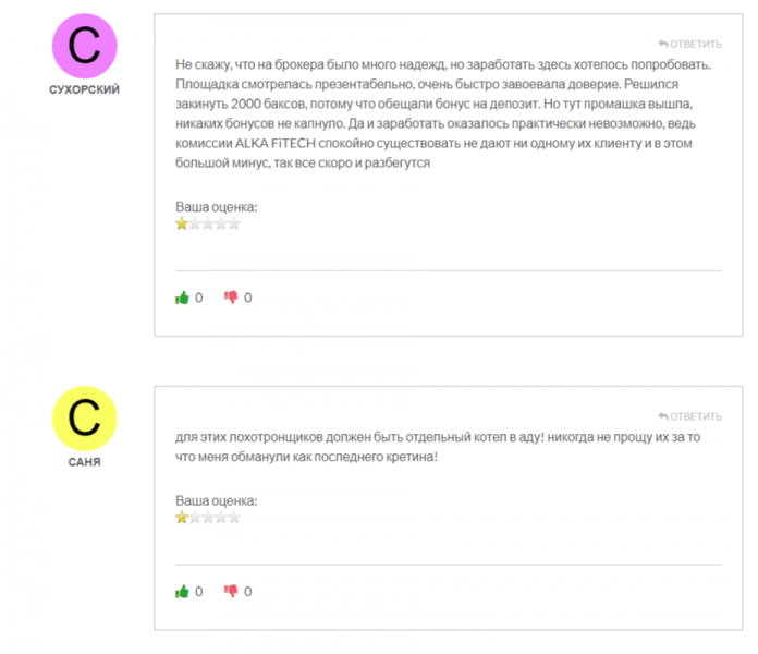 ALKA FiTech (alkafitech.com), отзывы клиентов о компании в 2023 году. Как вывести деньги?