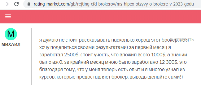 Отзывы о брокере MS Hipex (МС Хипекс), обзор мошеннического сервиса и его связей. Как вернуть деньги?