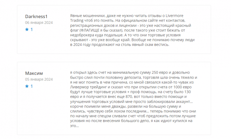 Обзор и отзывы клиентов о Livermore Trading: как вернуть деньги от брокера?