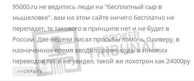 95000.ru: Деньги безвозмездно или лохотрон с мутной легендой?