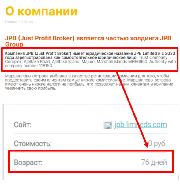 JPB (jpb-limiteds.com) лжеброкер! Отзыв Telltrue