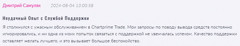 Брокер-мошенник Chartprime Trade  — обзор, отзывы, схема обмана