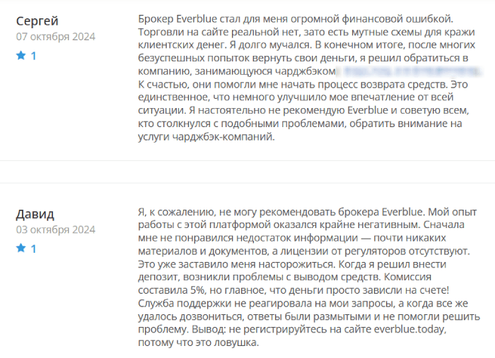 Everblue (everblue.today) лжеброкер! Отзыв Telltrue